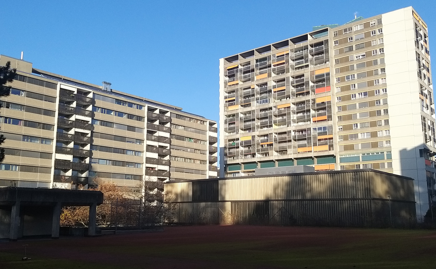 Hochhaueser in der Siedlung Fellergut in Bern Buempliz