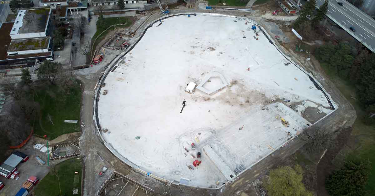 Lauftaufnahme vom Freibad Weyermannshaus in Bern West